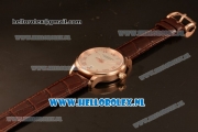 Chopard L.U.C 9015 Auto Rose Gold Case with White Dial and Brown Leather Strap - 1:1 Original (JF)