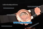 Ulysse Nardin Marine Chrono Asia Automatic Rose Gold Case with Roman Numeral Markers and Black Dial