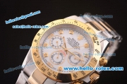 Rolex Daytona Automatic Two Tone with Gold Bezel,White Dial and Diamond Marking