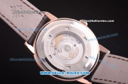 Patek Philippe Swiss ETA 2824 Automatic Rose Gold Case with White Dial and Brown Leather Strap