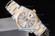 Rolex Datejust Automatic Two Tone with Gold Bezel and White Dial