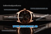 Cartier Drive de Cartier Asia Automatic Rose Gold Case with Black Dial and Black Leather Strap (ZF)