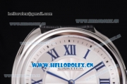 Cartier Cle de Cartier Tourbillon Asia Automatic Steel Case with White Dial Roman Numeral Markers and Black Leather Strap