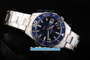 Tag Heuer Aquaracer Swiss ETA 2892 Automatic Movement Full Steel with Blue Bezel and Blue Dial