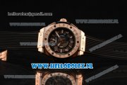 Hublot Big Bang Unico GMT Asia Auto Rose Gold Case with Skeleton Dial and Black Rubber Strap