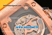 Richard Mille RM007 Miyoa 6T51 Automatic Rose Gold Case with Diamonds Dial and Yellow Rubber Strap