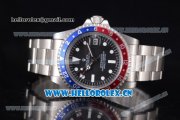 Rolex GMT-Master Vintage Asia 2813 Automatic Stainless Steel Case/Bracelet with Black Dial and White Markers