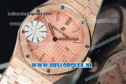 Audemars Piguet Royal Oak Swiss Quartz Rose Gold Case with Pink Dial and Rose Gold Bracelet (EF)