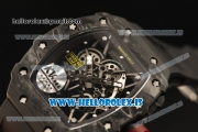 Richard Mille RM35-02 Carbon Fiber With Red Crown Miyota 9015 Movement 1:1 Clone Black Rubber