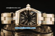 Cartier Roadster Swiss ETA 2836 Automatic Full Steel with Black Dial and White Roman Markers