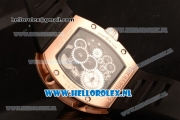 Richard Mille RM 018 Tourbillon Hommage a Boucheron Rose Gold Case with 9015 Auto Skeleton Dial and Black Rubber Strap