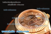 Rolex Datejust 2813 Automatic Gold Case with Brown Dial and Brown Leather Strap