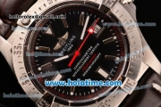 Breitling Avenger Seawolf Swiss ETA 2836 Automatic Stainless Steel Case with Brown Leather Bracelet Black Dial and Stick Markers