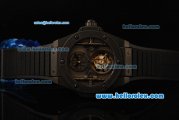 Hublot King Power Swiss Tourbillon Manual Winding Movement PVD Case with Black Rubber Strap