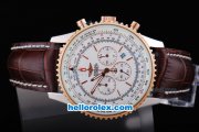Breitling Navitimer Quartz Working Chronograph Movement with White Dial