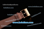 Patek Philippe Twenty-4 Swiss Quartz Rose Gold Case with Brown Leather Strap and Diamond/MOP Dial