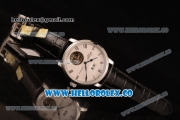 Glashutte Senator Meissen Tourbillon Swiss Tourbillon Automatic Steel Case with White Dial and Black Leather Strap