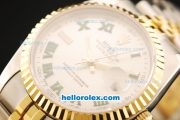 Rolex Datejust Automatic Movement ETA Coating Case with Gold Bezel and Two Tone Strap-36mm