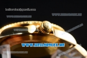 Rolex Submariner Clone Rolex 3135 Automatic Yellow Gold Case/Bracelet with Blue Dial and Dot Markers Blue Bezel (BP)