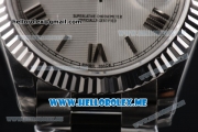 Rolex Day-Date Clone Rolex 3255 Automatic Stainless Steel Case/Bracelet with White Dial and Roman Numeral Markers