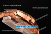 Audemars Piguet Royal Oak Clone AP Calibre 3120 Automatic Full Rose Gold with White Dial and Stick Markers (EF)