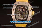 Richard Mille RM11-03 Swiss Valjoux 7750 Automatic Steel Case Skeleton Dial With Arabic Numeral Markers Yellow Rubber Strap(KV)