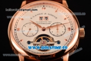 A.Lange&Sohne Tourbilon Pour Le Merite Asia Automatic Rose Gold Case with White Dial and Brown Leather Strap