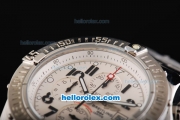 Breitling Avenger Chronograph Miyota Quartz Movement Full Steel with White Dial and Black Numeral Markers-Small Calendar