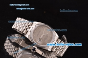 Rolex Datejust Swiss ETA 2836 Automatic Steel Case with Roman Numeral Markers Gray Dial and Stainless Steel Strap