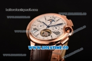 Cartier Ballon Bleu De Tourbillon Asia Automatic Rose Gold Case with White Dial and Black Roman Numeral Markers