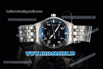 IWC Pilot's Watch Mark XVII Miyota 9015 Automatic Steel Case Blue Dial With Arabic Numeral Markers Steel Bracelet