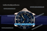 BlancPain Fifty Fathoms Swiss ETA 2836 Automatic Steel Case with Blue Dial and Stick/Arabic Numeral Markers (NOOB)