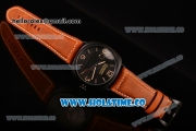 Panerai PAM 504 Radiomir Composite 3 Days Clone P.3000 Manual Winding Cermaic Case with Black Dial Stick/Arabic Numeral Markers and Brown Leather Strap (GF)