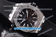 Audemars Piguet Royal Oak Offshore Diver Asia Automatic Steel Case Black Dial Black Rubber Strap and Stick Markers