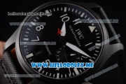 IWC Big Pilot Clone IWC 51111 Automatic PVD Case with Black Dial and Black Leather Strap Arabic Numeral Markers