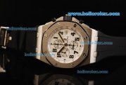 Audemars Piguet Royal Oak Offshore Chronograph Quartz Movement with White Dial and Black Marking and strap