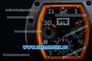 Richard Mille RM 011 Felipe Massa Chronograph Swiss Valjoux 7750 Automatic PVD Rose Gold Case with Black Dial Arabic Numeral Markers and Orange Rubber Strap