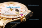 Rolex Datejust Automatic Movement Golden Case with White MOP Dial and Pink Diamond Markers