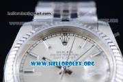 Rolex Datejust Clone Rolex 3135 Automatic Steel Case with Silver Dial Stick Markers and Stainless Steel Bracelet - 1:1 Original (AR)