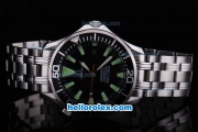 Omega Seamaster Chronometer Automatic with Black Dial,Green Marking and Black Bezel