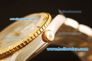 Rolex Datejust Oyster Perpetual Automatic ETA Coating Case with White Dial and Gold Roman Markers - Two Tone Strap
