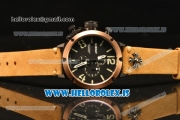 U-Boat Chimera Chronograph OS10 Quartz With Rose Gold Bezel and Black Case Brown Leather White Marker