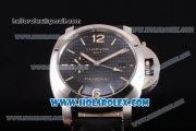 Panerai PAM 535 Luminor 1950 3 Days GMT Asia Automatic Steel Case with Black Dial and Black Leather Sttap - Stick/Arabic Numeral Markers