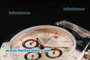 Rolex Daytona Chronograph Miyota Quartz Movement Full Steel with White Dial