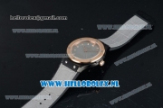 Hublot Classic Fusion Miyota 9015 Automatic Rose Gold Case with Grey Dial Stick Markers and Light Grey Genuine Leather Strap