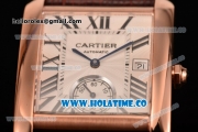 Cartier Tank MC Swiss ETA 2824 Automatic Rose Gold Case with White Dial and Black Roman Numeral Markers