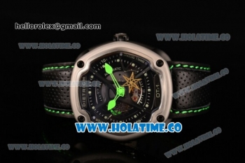 Dietrich OT-1 Miyota 82S7 Automatic PVD Case wtih Steel Bezel Four layered Dial and Black Leather Strap - Green Hands