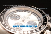 Rolex Daytona Vintage Chronograph OS20 Quartz Steel Case with White Dial and Steel Bracelet