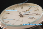 Breitling Transocean Automatic Steel Case with White Dial and Brown Leather Strap