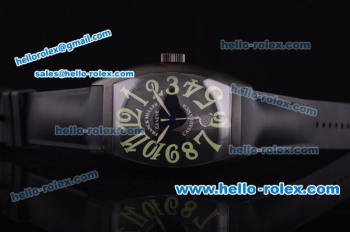 Franck Muller Casablanca ETA 2824 Automatic PVD Case with Black Dial and Black Rubber Strap-1:1 Original